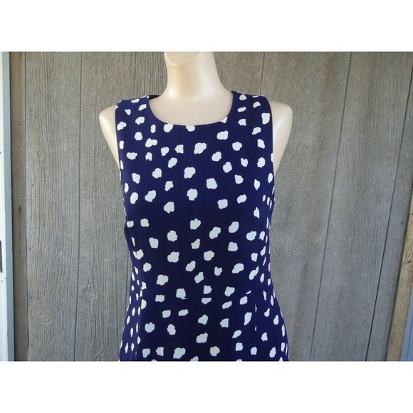 NWT Julie Brown NYC Navy Dottie Lori Dress 8 $190 Washable Polka Dots - Picture 1 of 5